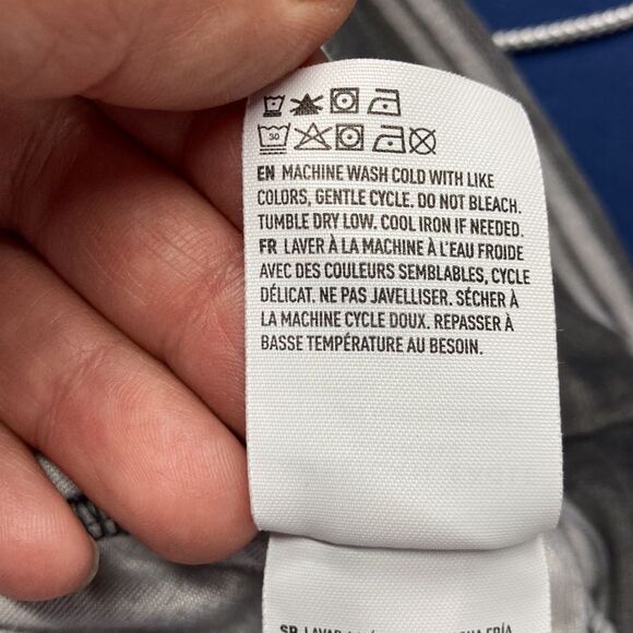 American Eagle Gray and White Striped Velour Hoodie SZ M Kangaroo Pocket - Picture 12 of 13